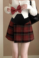 Red Plaid A-Line Christmas Skirt