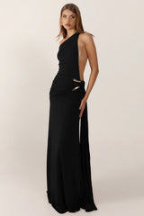 Backless Slit Sheath Prom Dress