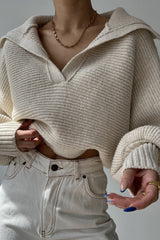 Long Sleeve Collar Knit Sweater