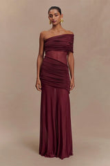 Tulle Paneled Strapless Ruched Sheer Formal Dress