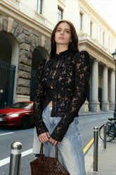 Lace Hollow See-Through Cardigan