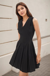 Ruffle V Neck Mini Work Dress