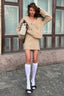 Solid Color Knit Blend Bodycon Office Skirt