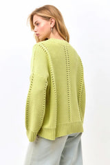 Casual Lace Knit Pullover Sweater