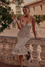 Polka Dot Ruched Slip Dress