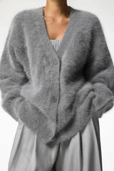 Oversized V-Neck Knit Cardigan