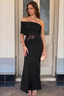One Shoulder Ruched Waist Cinch Maxi Slim Bodycon Dress