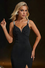 Elegant V Neck Slit Maxi Formal Dress