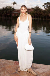 High Slit Open Back Slip Dress