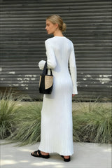 Ribbed Knit Tie Waist Dress