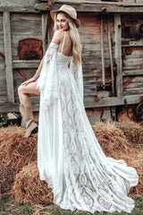 Bohemian Fit Flare Wedding Dress