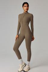 Slim Fleece Lined Thermal Running Outdoor Jumpsuit