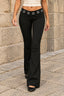 Metal Eyelet Waist Flared Pants