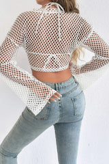 Crochet Bell Sleeve Crop Sweater