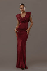 Elegant Solid Fitted Reception Dress