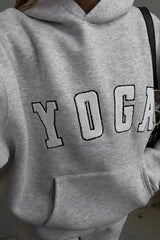 Casual Gray Embroidered Hoodie