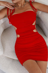Sexy Cut Out Tie Bodycon Dress