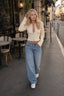 Cropped Button-Up Knit Sweater