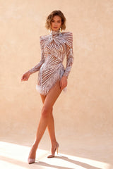 Sprinkled with Gold and Silver Tassel Dress