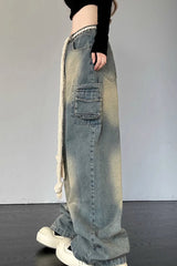 Streetwear Heart Patchwork Jeans