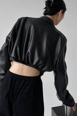 PU Leather Crop Jacket