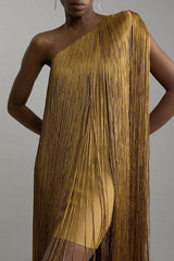 Simple Flowy Fringe Party Cocktail Dress