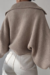 Long Sleeve Collar Knit Sweater