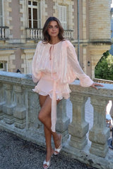 Ruffled Full Sleeve Mini Dress