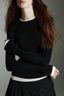Two-in-One Contrast Trim Knit Top