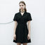V-neck Collected A Hem Black Wide Fashion Exquisite Gothic Dress