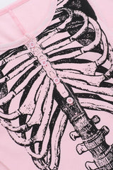 Halloween Skull Print Bodysuit T-Shirt