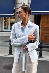 Tie Detail Button Down Blouse