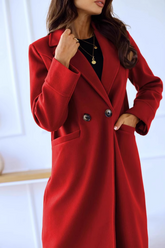 Wool Blend Double Breasted Lapel Elegant Christmas Outerwear