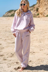 Embroidered Fleece Hoodie Pants Activewear Set