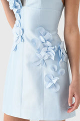 Floral Strapless Backless Mini Graduation Party Dress