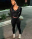 Sporty Zip Hooded Two Piece Pants Set
