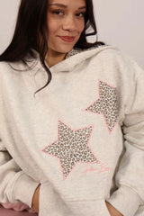 Star Embroidered Pullover Hoodie