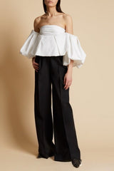 High Waisted Korean Style Floor Grazing Wide Leg Pants