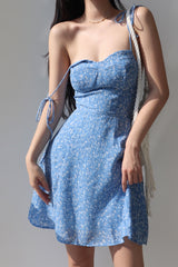 Floral Lace Up Corset Mini Dress
