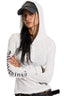 Gothic Script Fitted Button Placket Hoodie