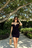 DressBetty - Floral Wrap Off Shoulder Tie Up Front Ruffle Slash Neck Dress