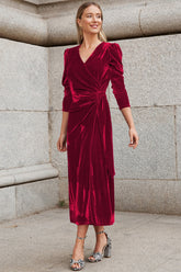 Velvet Long Sleeve Party Dress