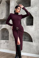 Sexy High Neck Bodycon Work Dress