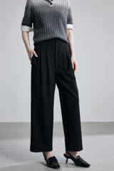 Relaxed Straight Wool Twill Multi Match Suit Pants