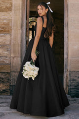 Solid Color A Line Slip Prom Dress