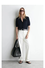 Short Sleeve Polo Cardigan