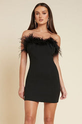 Backless Frayed Bodycon Party Dress