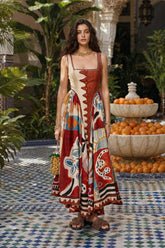 Printed Linen Patchwork Slip Dress