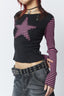 Star Panel Striped Layered Long Sleeve T-Shirt