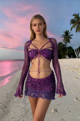 Beaded Sweater Maxi Dress